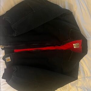 Carhartt Men's Black Bomber Jacket with Red Interior